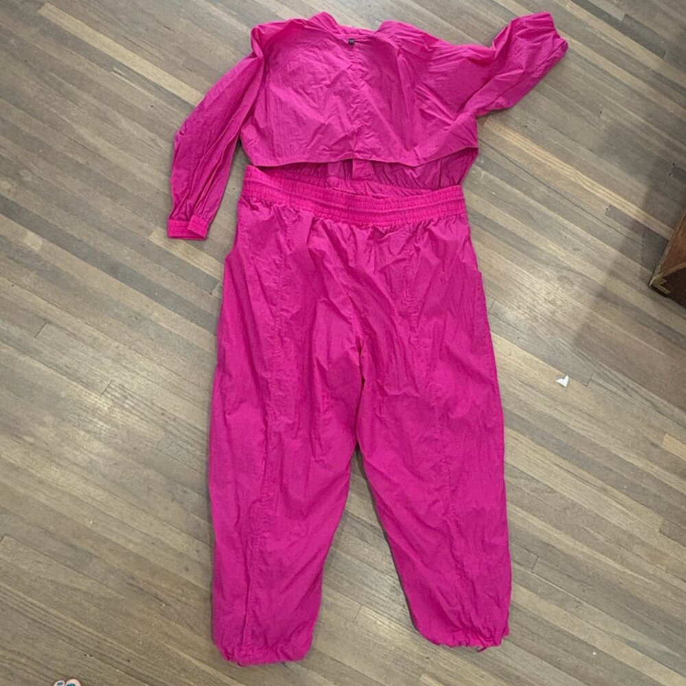 NWOT Athleta x Alicia Keys Nylon Utility Jumpsuit Hot Pink 24 24W 2X 3X - Picture 15 of 16